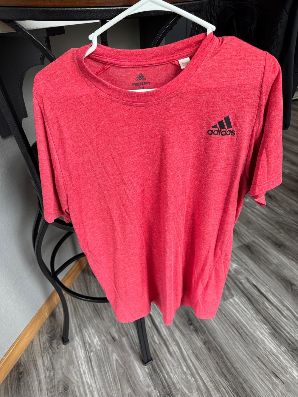 adidas Heather Red Athletic Tee with Black Logo